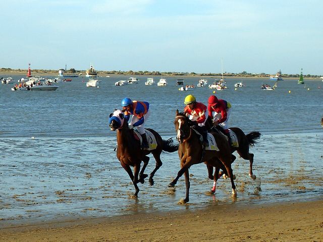 Carreras de caballos en la playa de Sanlúcar de Barrameda